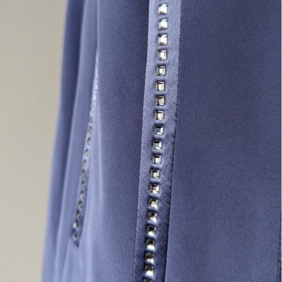 Lilac purple satin jewelled two piece blazer set - Picture 6 of 9